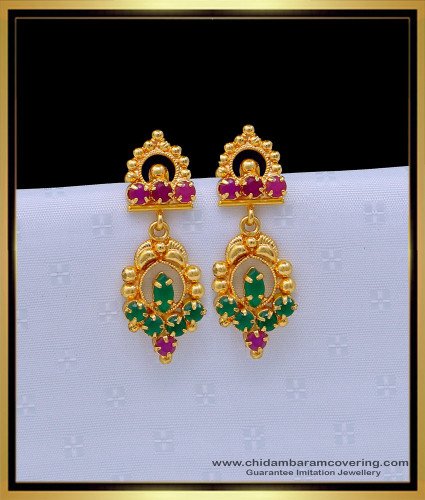 ERG1654 - Cute Ruby Emerald Stone Earrings Artificial Jewellery Buy Online