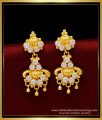 Pure Gold Plated Guaranteed White Stone Hanging Earrings Design