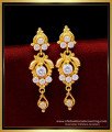 Best Quality White Stone Long Hanging Earrings Design