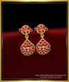 Real Gold Look Impon Ruby Earrings 1 Gram Gold Jewellery