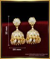 First Quality White Stone Impon Jhumkas Earrings for Wedding