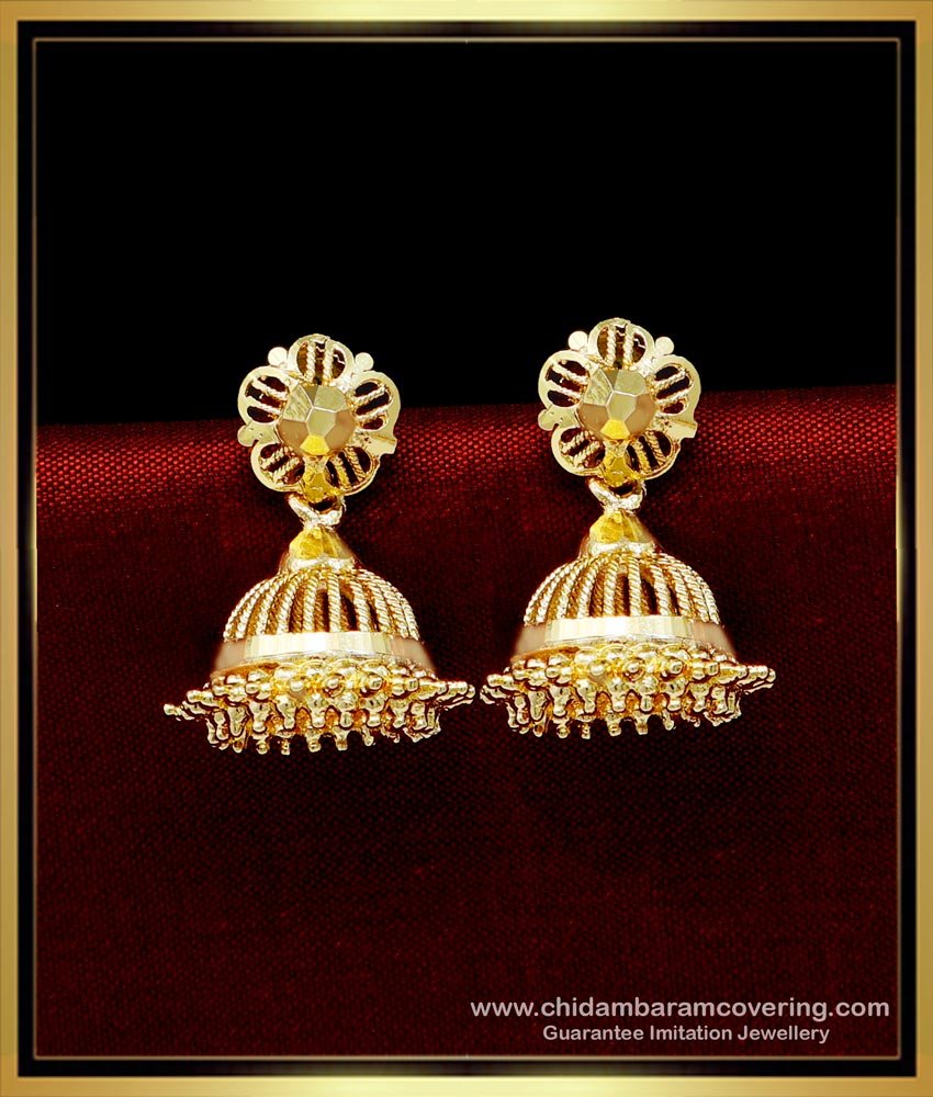 Gold Design Daily Wear Jhumka Earrings for Women