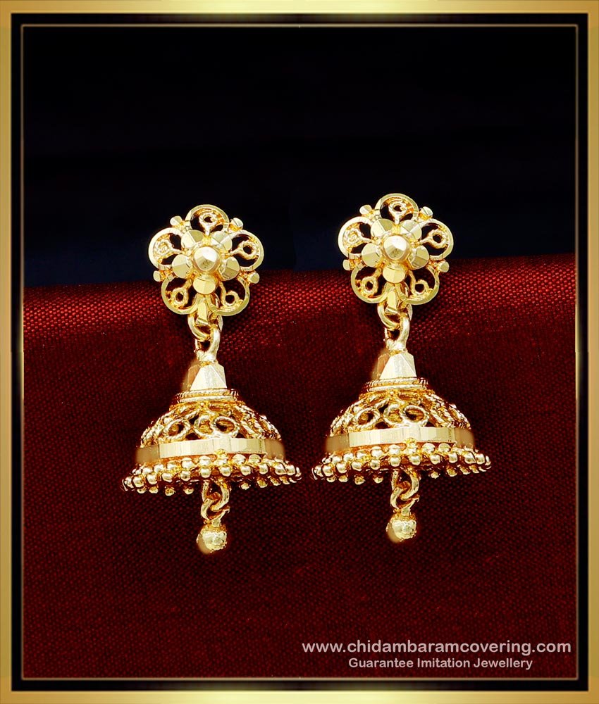 Gold Design Daily Wear Jhumka Earrings for Women