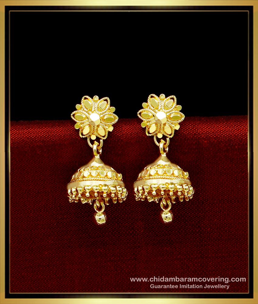 Simple Gold Jimikki Kammal Designs Gold Plated Jhumkas Online