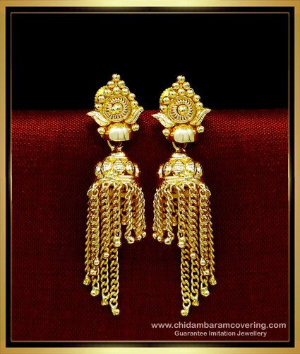 ERG1721 - Real Gold Design Hanging Chain Gold Plated Earrings Online