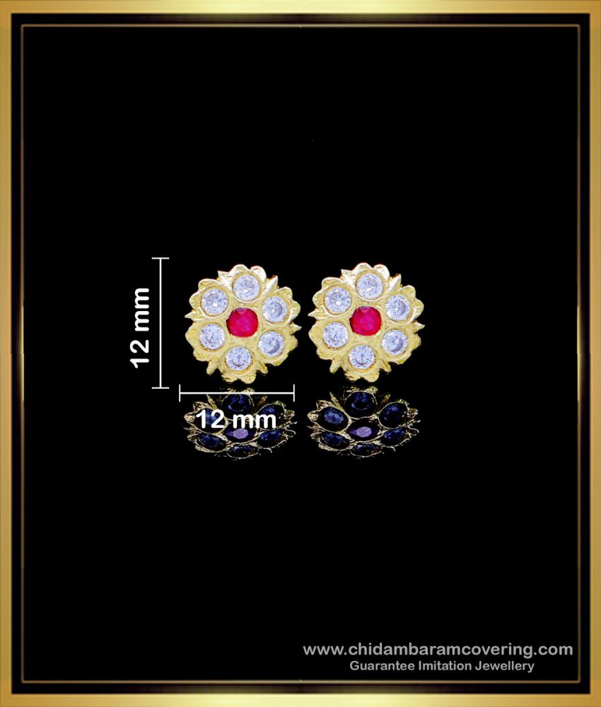  impon earrings, gold earrings for daily use, impon 5 metal jewellery, Impon kammal, Impon stud Earrings, Panchaloha Earrings, impon kammal price, Impon earrings designs, 