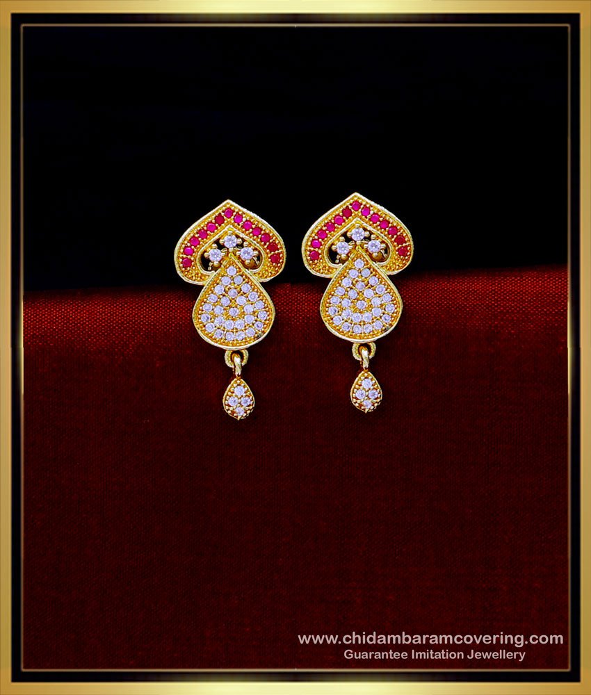 gold plated earrings,1 gram gold plated earrings,  Gold plated earrings online india, 2 gram gold earrings, gold covering earrings