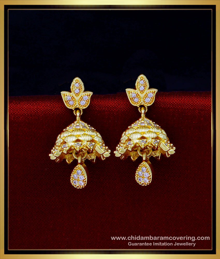 jhumka earrings design, latest jhumka design, latest stone jhumkas