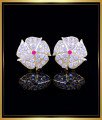  Impon jewellery online india, impon stud earrings, stone stud earrings, ear studs with stones, white stone stud earrings, Gold plated impon jewellery online, impon kammal price, 