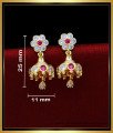 impon jhumkas, Impon jhumkas gold plated, Impon jhumkas gold, stone earrings design, stone jhumka earrings, white stone jhumka earrings