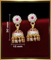 impon jhumkas, Impon jhumkas gold plated, Impon jhumkas gold, stone earrings design, stone jhumka earrings, white stone jhumka earrings