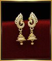 gold jhumkas south indian style, 1 gram gold jhumka earrings online, south indian jewellery, traditional jhumkas online, jhumkas for women 