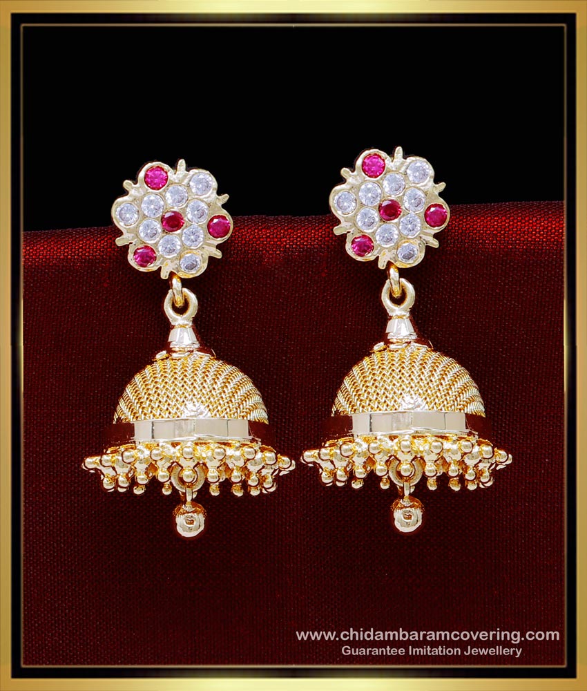 Indian Jhumkas Online Shopping,jimikki kammal,jimikki design,buttalu earrings designs,gold plated jhumkas,simple jhumka earrings gold,earrings design new model