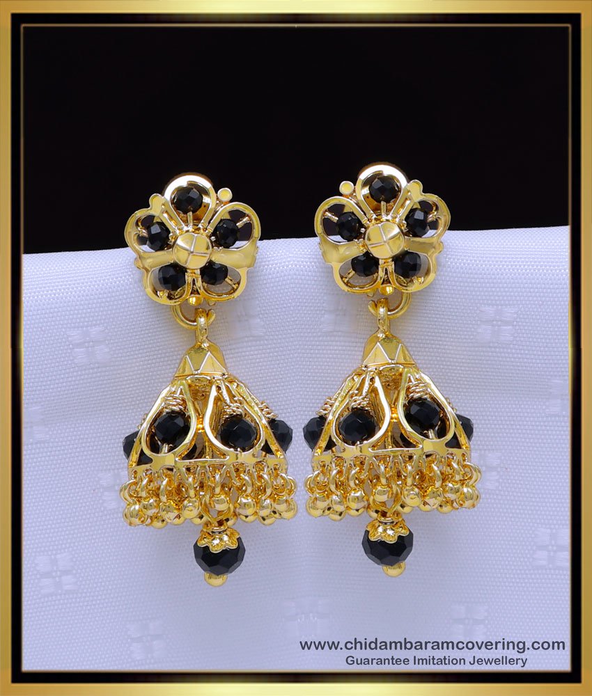 jhumkas gold plated, jhumkas design, jhumka earrings gold design, jhumka images, jhumka with stones, black beads jhumka earrings, jhumka with pearls, jhumka earrings gold, jhumka model in gold, jhumka earrings gold design, black beads gold jhumkas