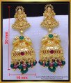 Lakshmi jhumka designs in gold, Women lakshmi jhumka designs, girls lakshmi jhumka designs, buttalu design, lakshmi jhumka designs with price, gold plated jewellery