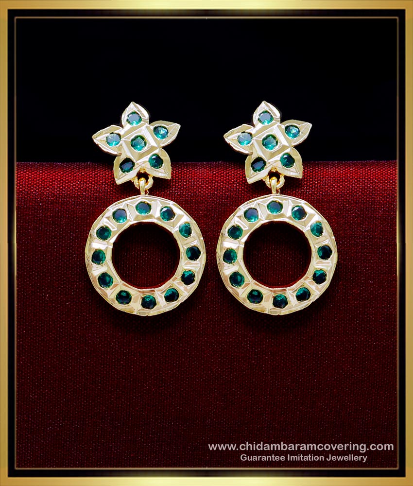 gold covering thodu, imitation five metal jewellery, five metal earring, impon kammal, impon thodu, impon earrings, ruby stone earrings, pink stone earrings, 