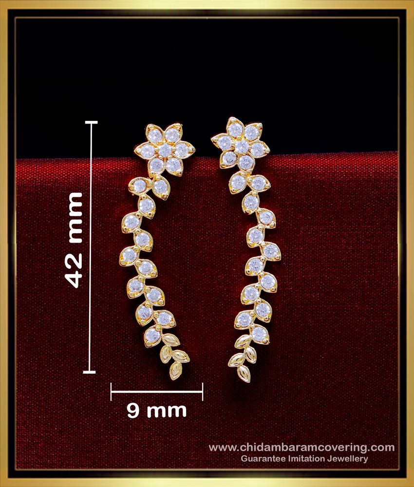 ear cuffs for unpierced ears, earrings design gold tops, stud earrings, without piercing earrings, non piercing earrings for ladies, impon jewellery, impon earrings designs, impon earrings online shopping, Stud impon earrings, impon earrings gold, impon kammal