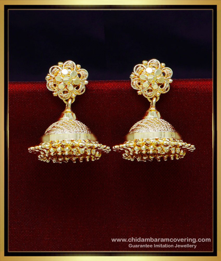 gold plated jhumkas, yellow gold jhumka design, gold jhumka design latest, gold jhumka design with price, jhumka design gold earrings, jhumka earrings gold designs, gold buttalu earrings designs, jhumka latest design of gold earrings, new design of gold jhumka