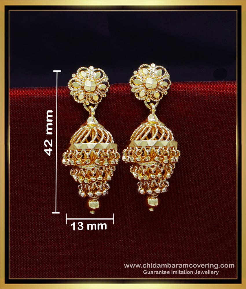 gold plated jhumkas, cz jhumka earrings, gold jhumka design latest, gold jhumka design with price, jhumka design gold earrings, jhumka earrings gold designs, gold buttalu earrings designs, jhumka latest design of gold earrings, new design of gold jhumka