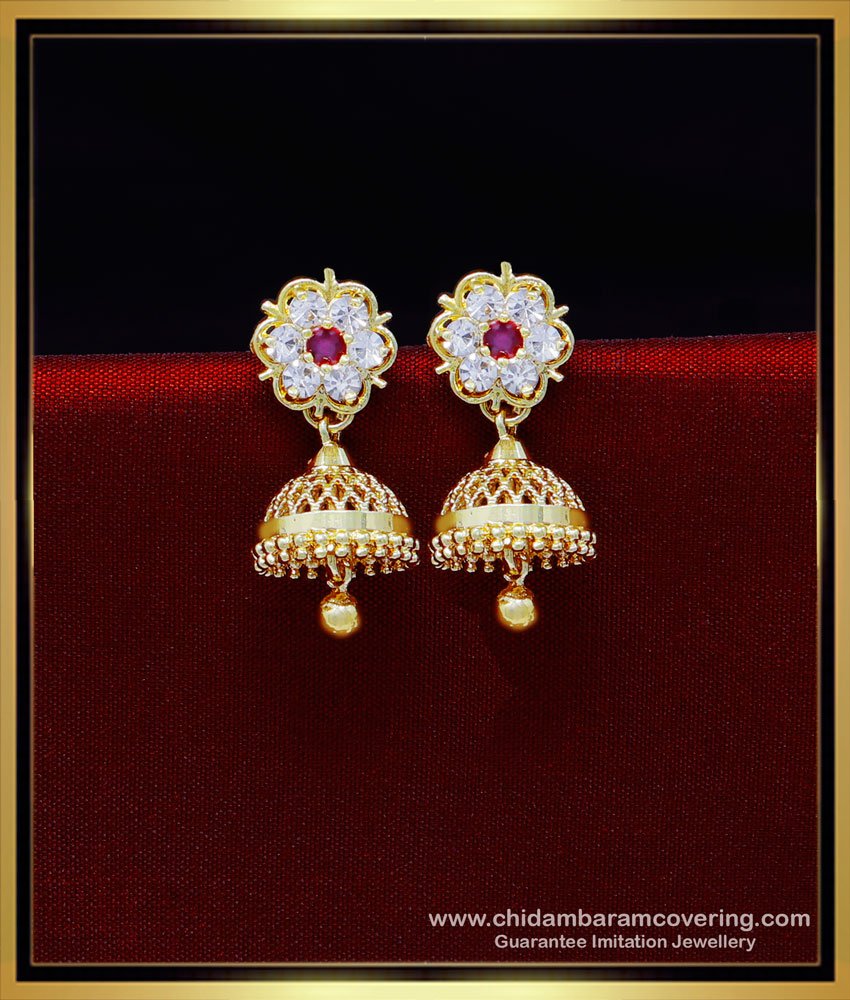  cz earrings buttalu, gold plated jhumkas, cz jhumka earrings, gold jhumka design latest, gold jhumka design with price, jhumka design gold earrings, jhumka earrings gold designs, gold buttalu earrings designs, jhumka latest design of gold earrings, new design of gold jhumka