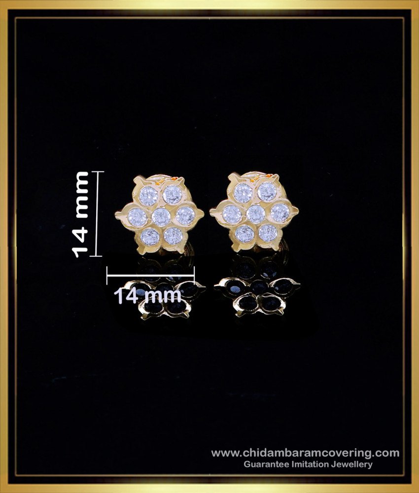 gold plated earrings, Gold Plated Earrings daily use, Gold Plated Earrings studs, 1 gram gold plated earrings, gold plated earrings online, impon earrings designs, impon stud earrings, ear stud design gold, gold plated earrings, stud earrings for women, white stone studs