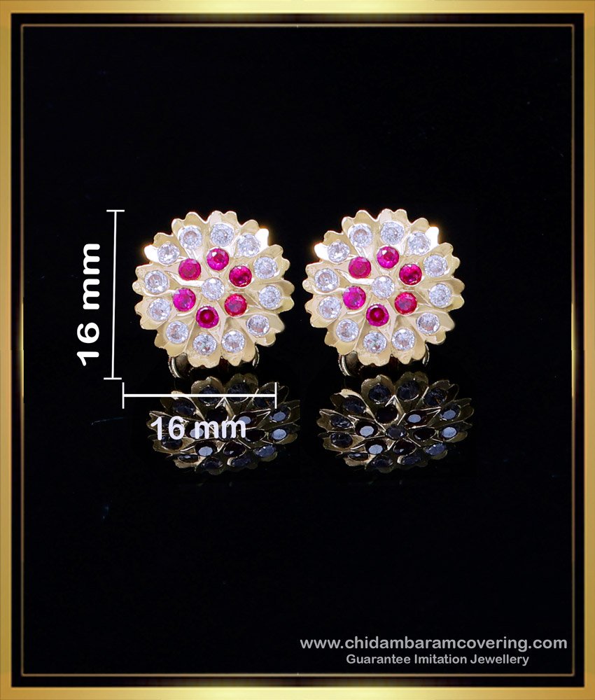 impon earrings designs, impon earrings online shopping, impon stud earrings, Impon Kammal, impon stone earrings, Impon stone earrings price, stud earrings for women, yellow gold earrings for women, 2 gram gold earrings new design, stud earrings gold