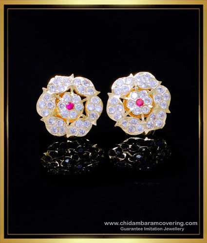 ERG2012 - Mango Model White Stone Stud Women Impon Earrings Online
