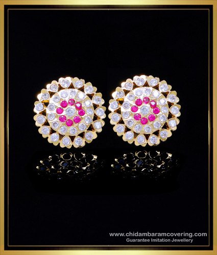 ERG2013 - Attractive Impon Flower Model 1 Gram Gold Plated Earrings