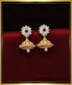 white stone jhumkas, gold plated jhumkas, gold plated earrings, gold plated jewelry online, gold plated earrings for women, 1 gram gold earrings, 1 gram gold jewellery online, 1 gram gold plated earrings, 1 gram gold jewellery online shopping cash on delivery