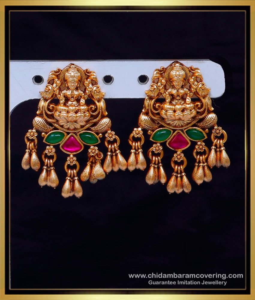 antique lakshmi earrings, antique earrings, Gold antique earrings, Antique earrings design, Antique Earrings Jhumka, antique jewellery for wedding, antique gold jewellery designs with price, antique gold jewellery designs catalogue, antique jewellery india, antique earrings studs