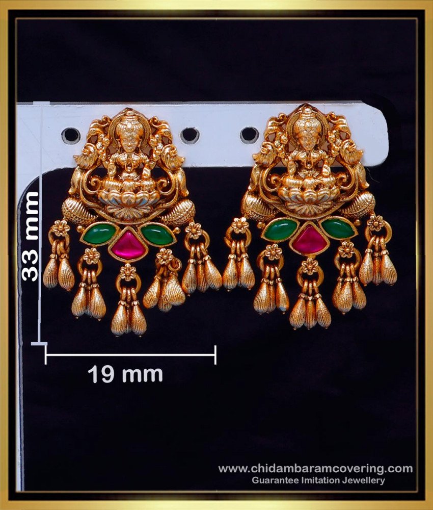 antique lakshmi earrings, antique earrings, Gold antique earrings, Antique earrings design, Antique Earrings Jhumka, antique jewellery for wedding, antique gold jewellery designs with price, antique gold jewellery designs catalogue, antique jewellery india, antique earrings studs