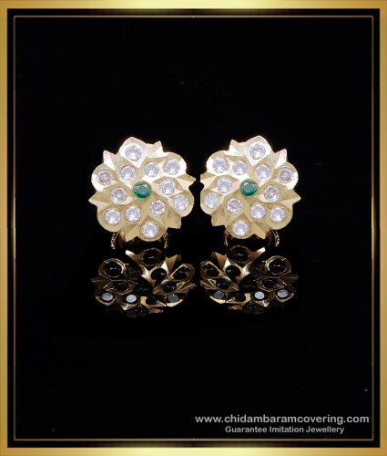 ERG2131 - Traditional Gold Design Impon Stud Earrings for Women