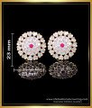 flower stud white stone gold earrings design