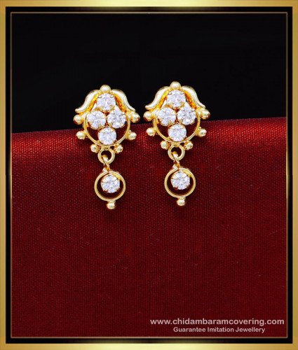 ERG2178 - Elegant White Stone Earrings Design for Daily Use