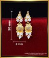 white stone earrings gold design