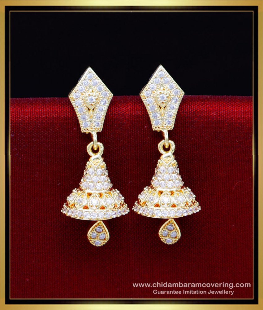 jhumka american diamond earrings