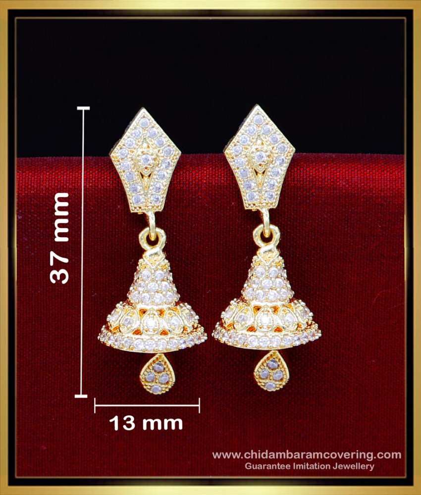 jhumka american diamond earrings