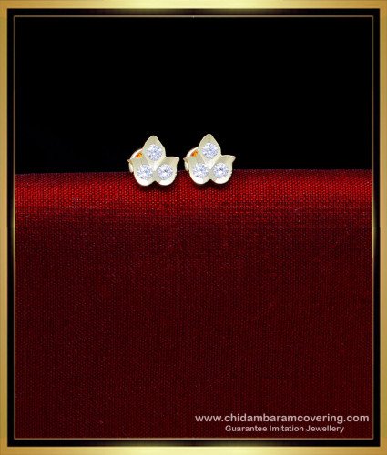 ERG2214 - Cute Impon White Stone Daily Wear Small Stud Earrings