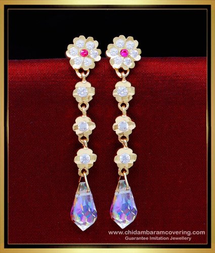 ERG2223 - Modern Impon Stone Titanic Crystal Drop Earrings