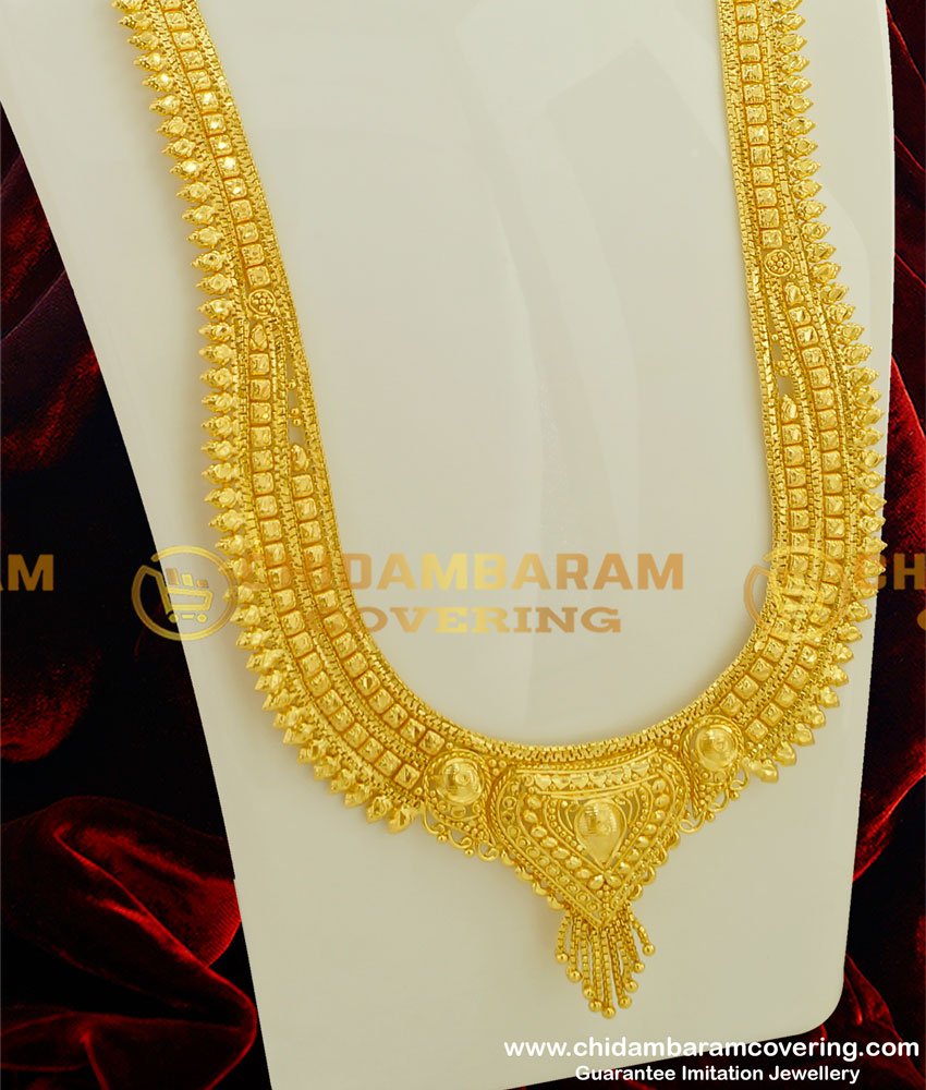 HRM193 - Buy Stunning Gold Bridal Wear Calcutta 1 Year Guarantee Haram Online