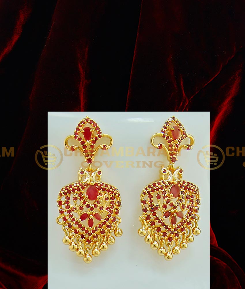 HRM370 - Buy New Arrival Peacock Design Ruby Stone Long Haram Necklace with Earring Set Wedding Jewellery Online