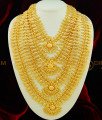 HRM378 - Grand Look Real Gold Design Mango Design Long Haram with Necklace Kerala Bridal Wedding Jewellery Set Online