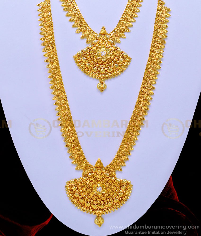 aram set online, haram set buy online, gold plated jewellery, one gram gold jewelry, show mala, necklace haram set, gold haram, gold covering  haram, 