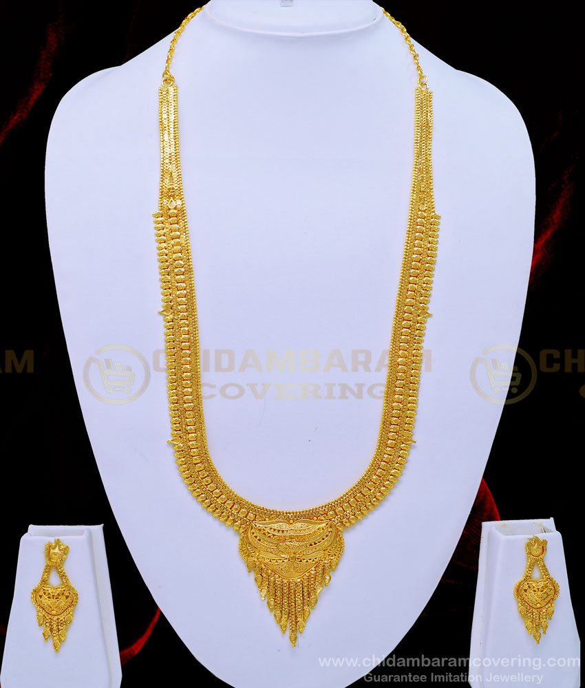 bridal haram, haram designs new model, haram design in grt, raani haar set, rani haram, set haram gold design, haram earring set,