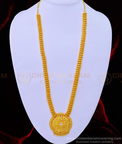 HRM666 - Latest Gold Design Full Net Pattern White Stone Dollar Covering Haram for Wedding