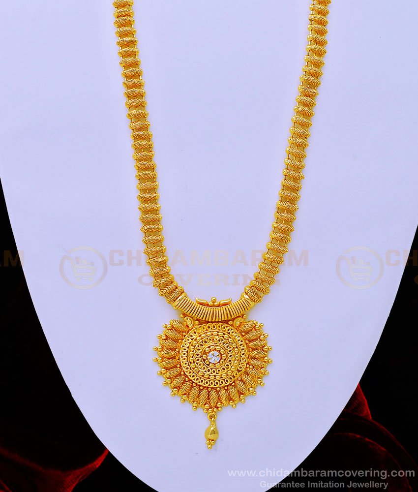 chidambaram gold covering in chennai, haram, Kerala Style Stone Dollar Mullamottu Mala,