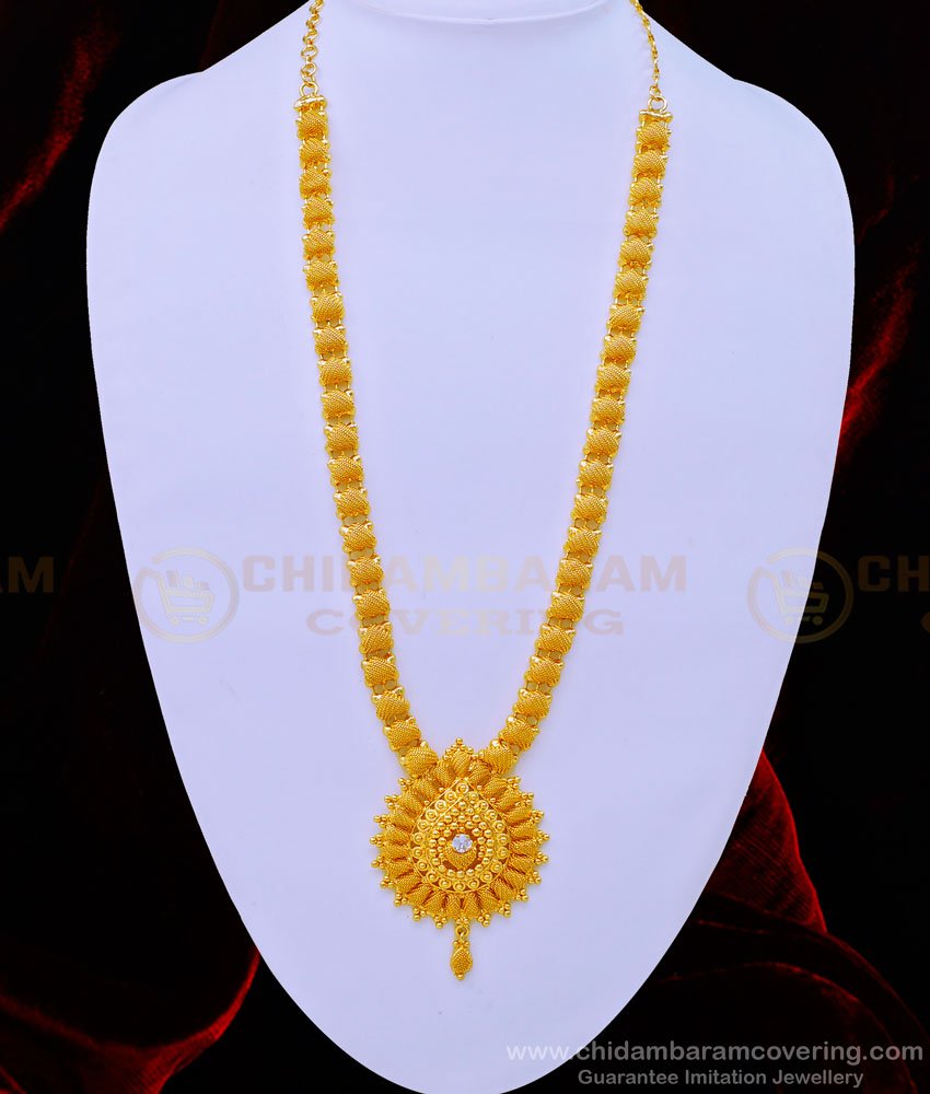 covering haram, Kerala Style Stone Dollar Mullamottu Mala, 1 Gram Gold Plated jewellery, 