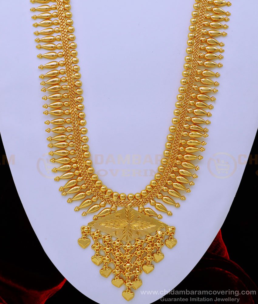 one gram gold jewellery, show mala gold, 1 gram gold jewelry, chidambaram covering, imitation jewellery, kerala haram, mango mala, gold covering, 