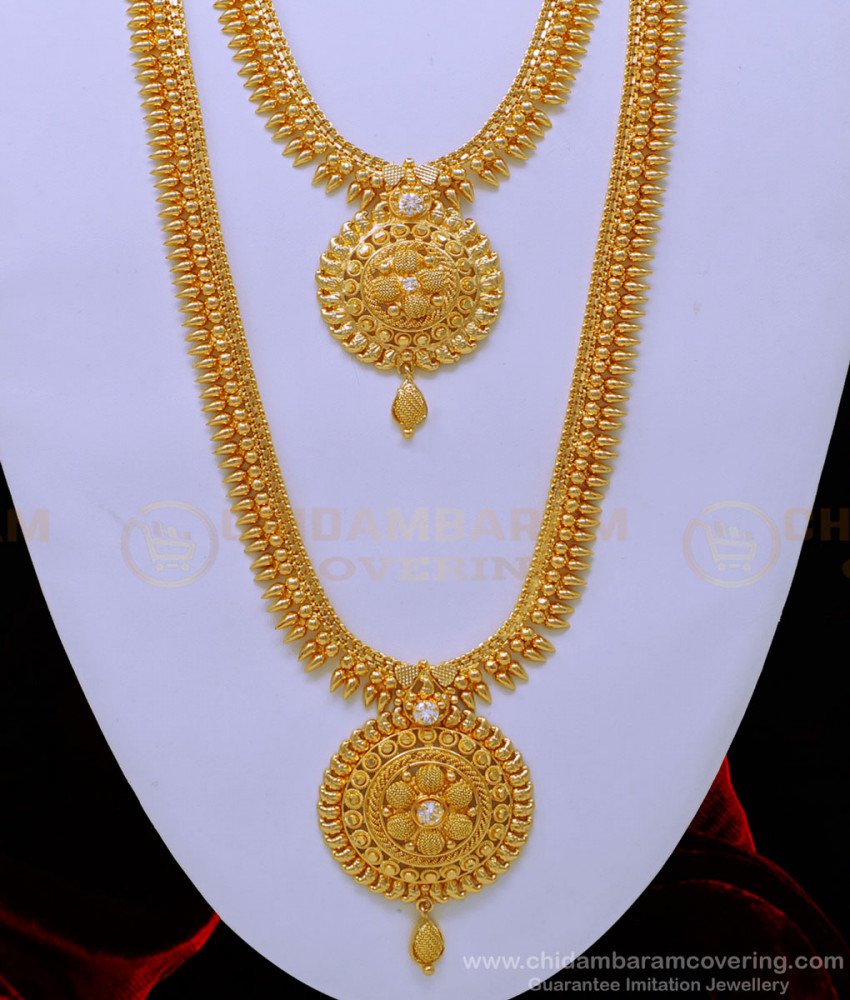 aram set online, haram set buy online, gold plated jewellery, one gram gold jewelry, show mala, necklace haram set, gold haram, gold covering  haram, 