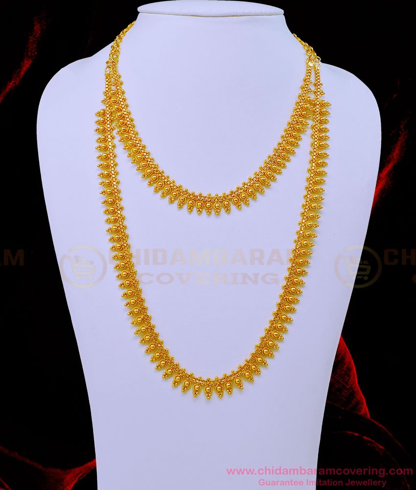 Necklace and Haram Set, haram set gold, long haram sets online, Simple haram designs with weight, simple necklace and haram designs, 